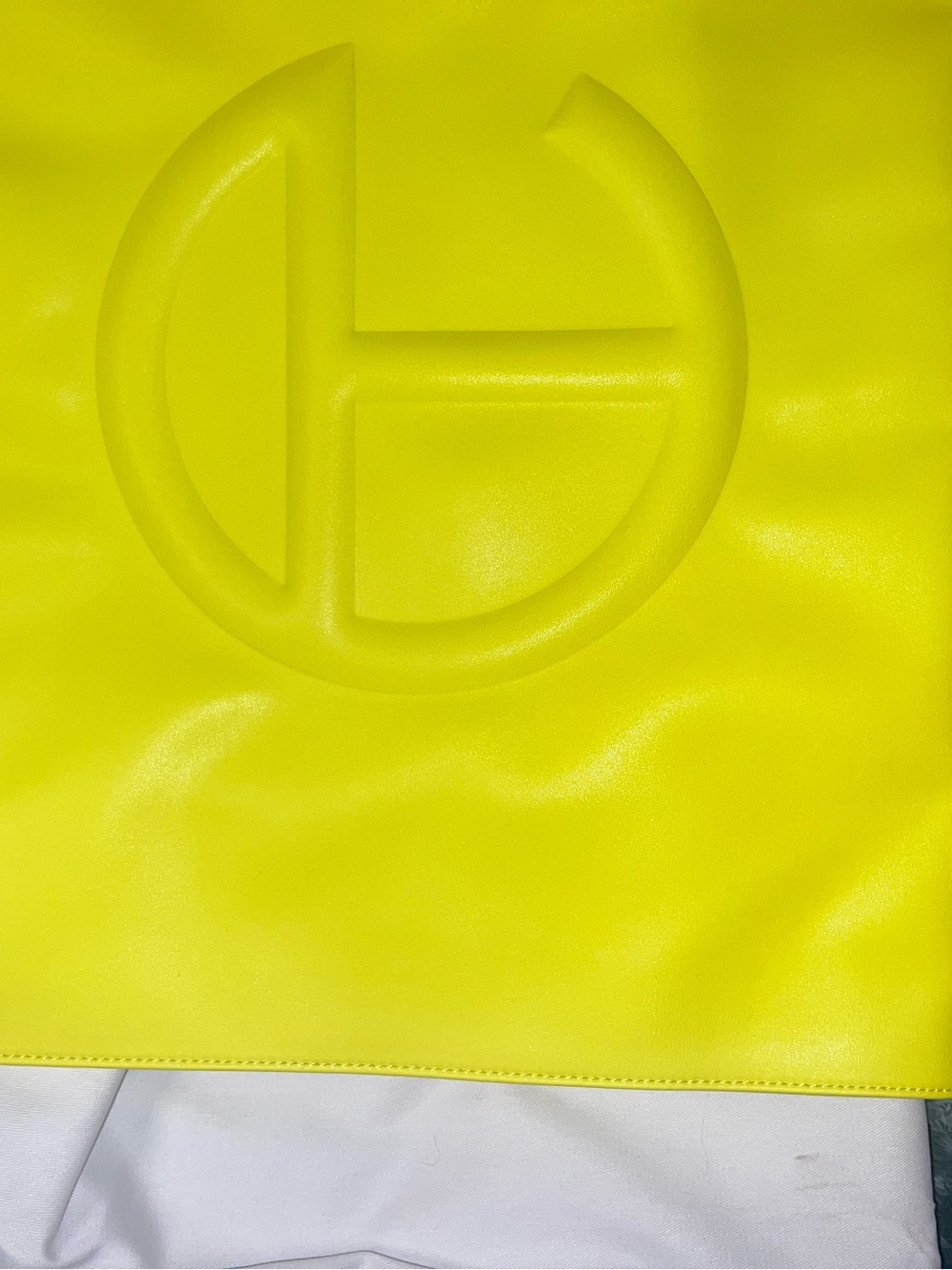 Neon highlighter Yellow T Logo Tote Bag by Telfar - Picture 11 of 11